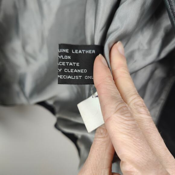 Vintage 90s Beyond Sport California Leather Jacket Womens Small Black Button Up - Picture 9 of 10